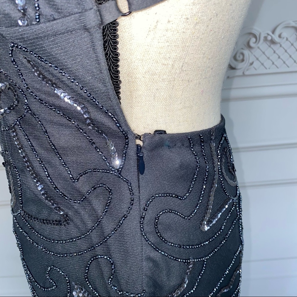 Jump Apparel Black Long Beaded Backless Dress | Size 7/8 - Picture 9 of 14